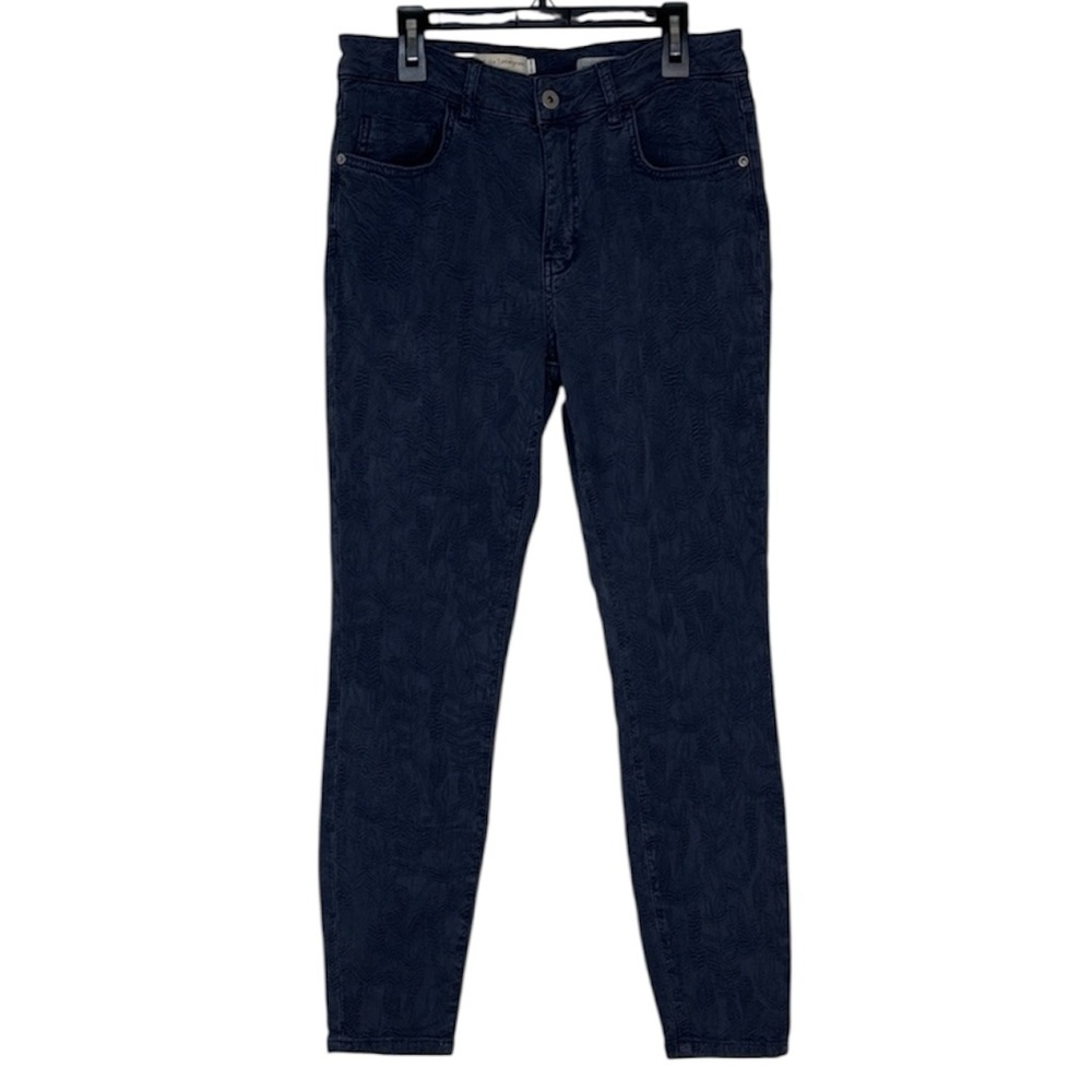 Anthropologie Pilcro Embossed Slate Blue High-Rise Skinny Jean